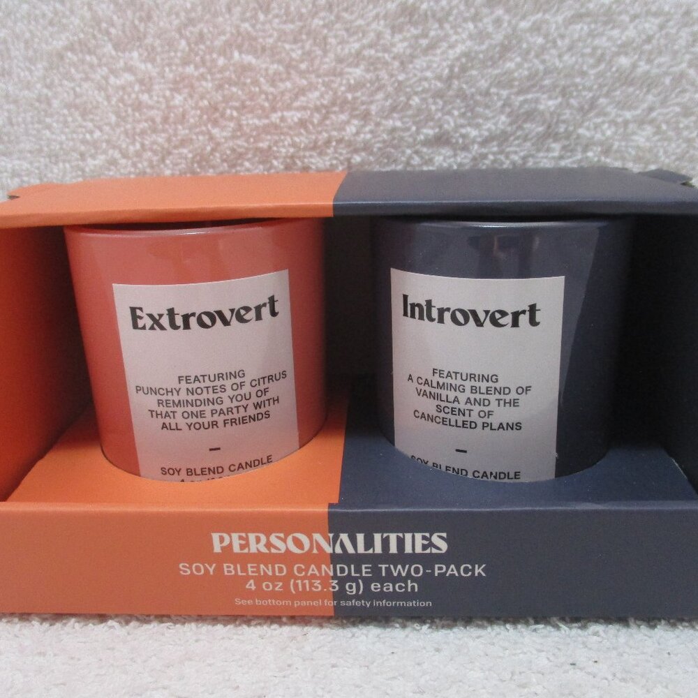 Personalities Soy Blend Candle 2-Pack 4oz. Citrus orange, Vanilla black